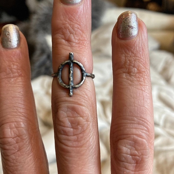 Alchemy SALT Symbol Handmade Artisan Solid Sterling Silver Alchemist Ring - Picture 6 of 6